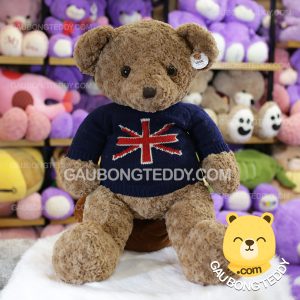 Gấu Teddy Russ lông xoắn áo len Cờ Anh Gấu Teddy Russ lông xoắn áo len Cờ Anh